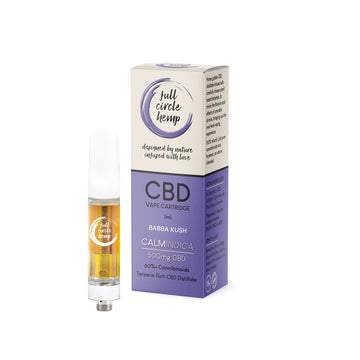 Bubba Kush CBD Vape 1ml Cartridge, 60%+ Cannabinoids, by Full Circle Hemp