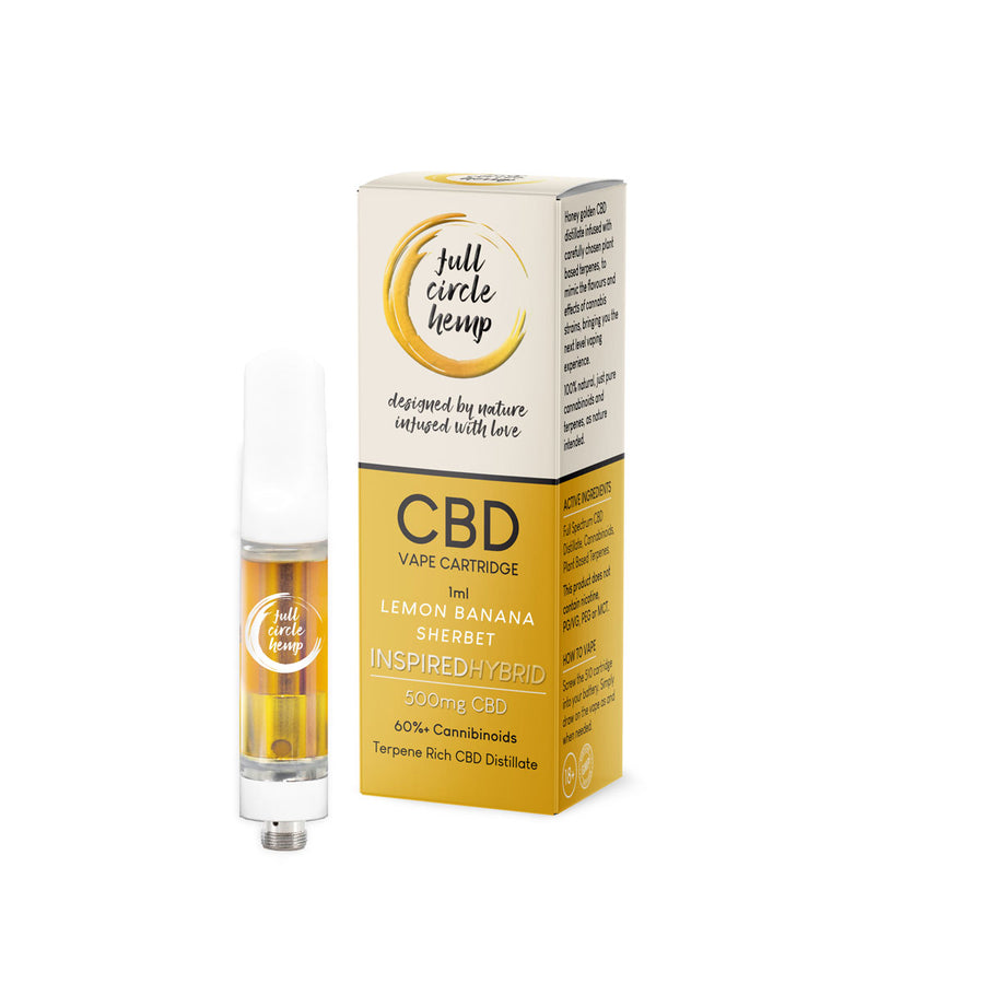 CBD Vape Cartridge -Lemon Banana Sherbet - 1ml 50% 500mg